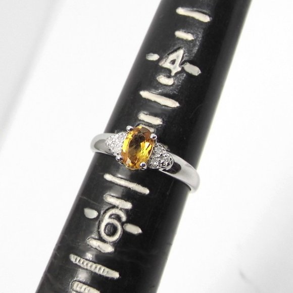 10KW Gold Yellow Oval TOPAZ Diamond Ring - Picture 5 of 7